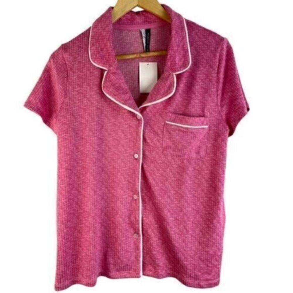 Jaclyn Intimates Pink Pajama Top Large